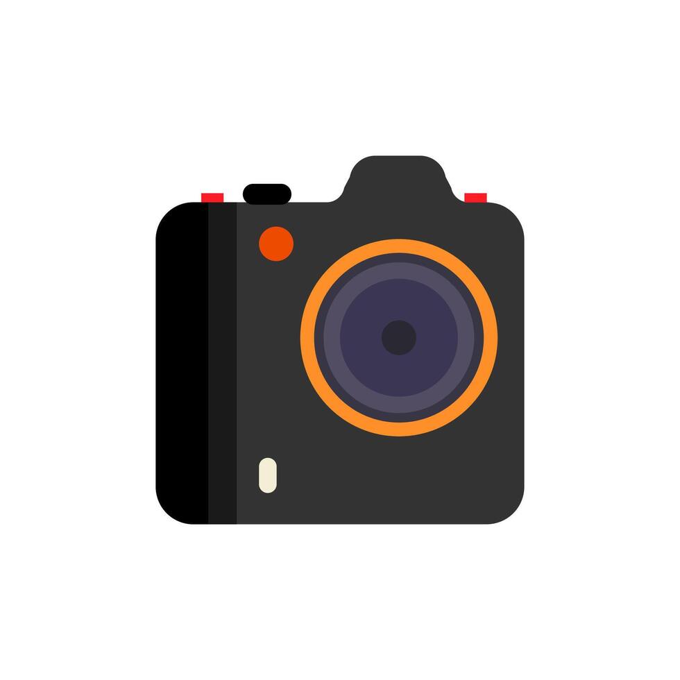 Camera icon in flat color style. Photo camera symbol for web clip art illustration. vector