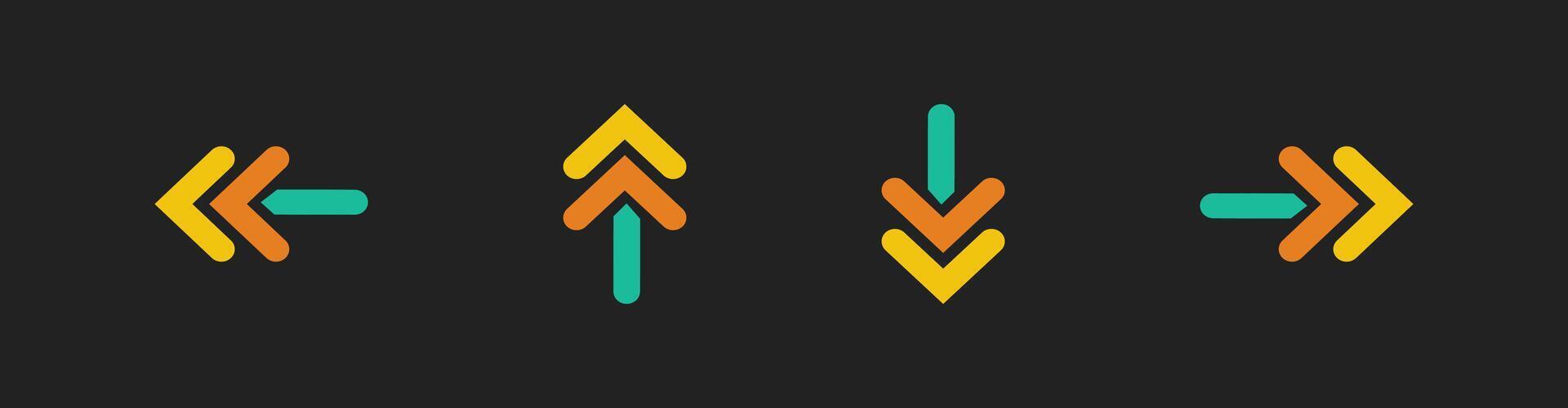 Colorful arrow icon sets. Vector illustration. Suitable for publishing and design resources.
