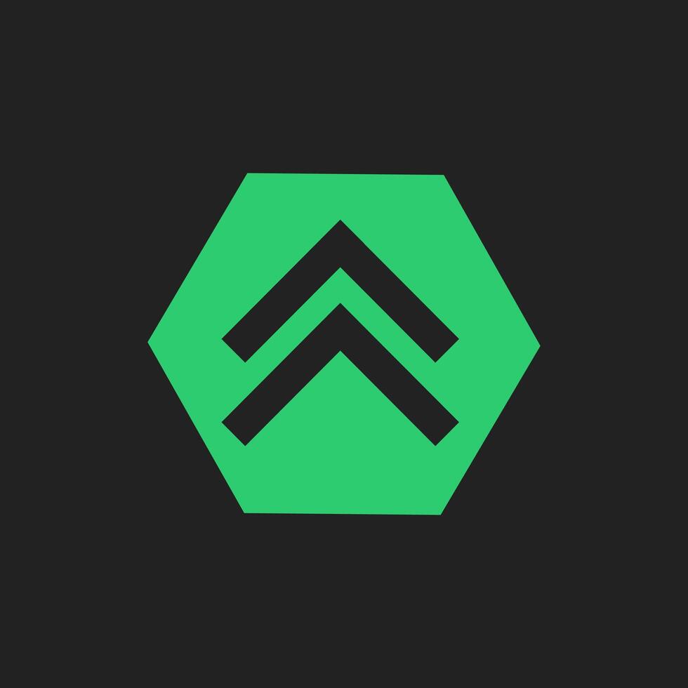 Arrow-up icon sign in flat design style. Green color. Suitable for buttons or company logos. vector