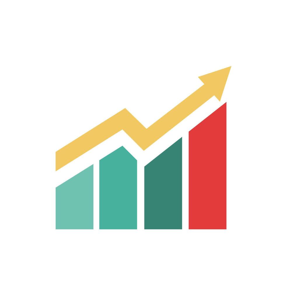 Single business graph bar chart icon concept. Creative illustration concept symbol. vector