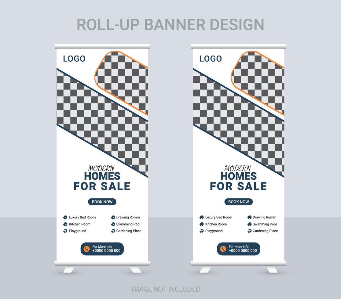 diseño de banner enrollable vector