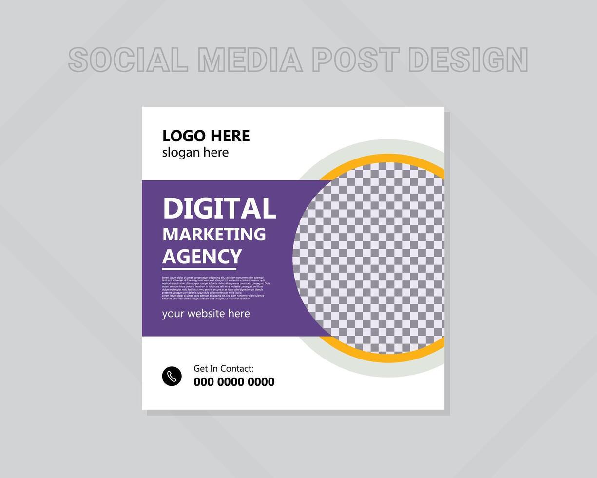 Social media post design template vector