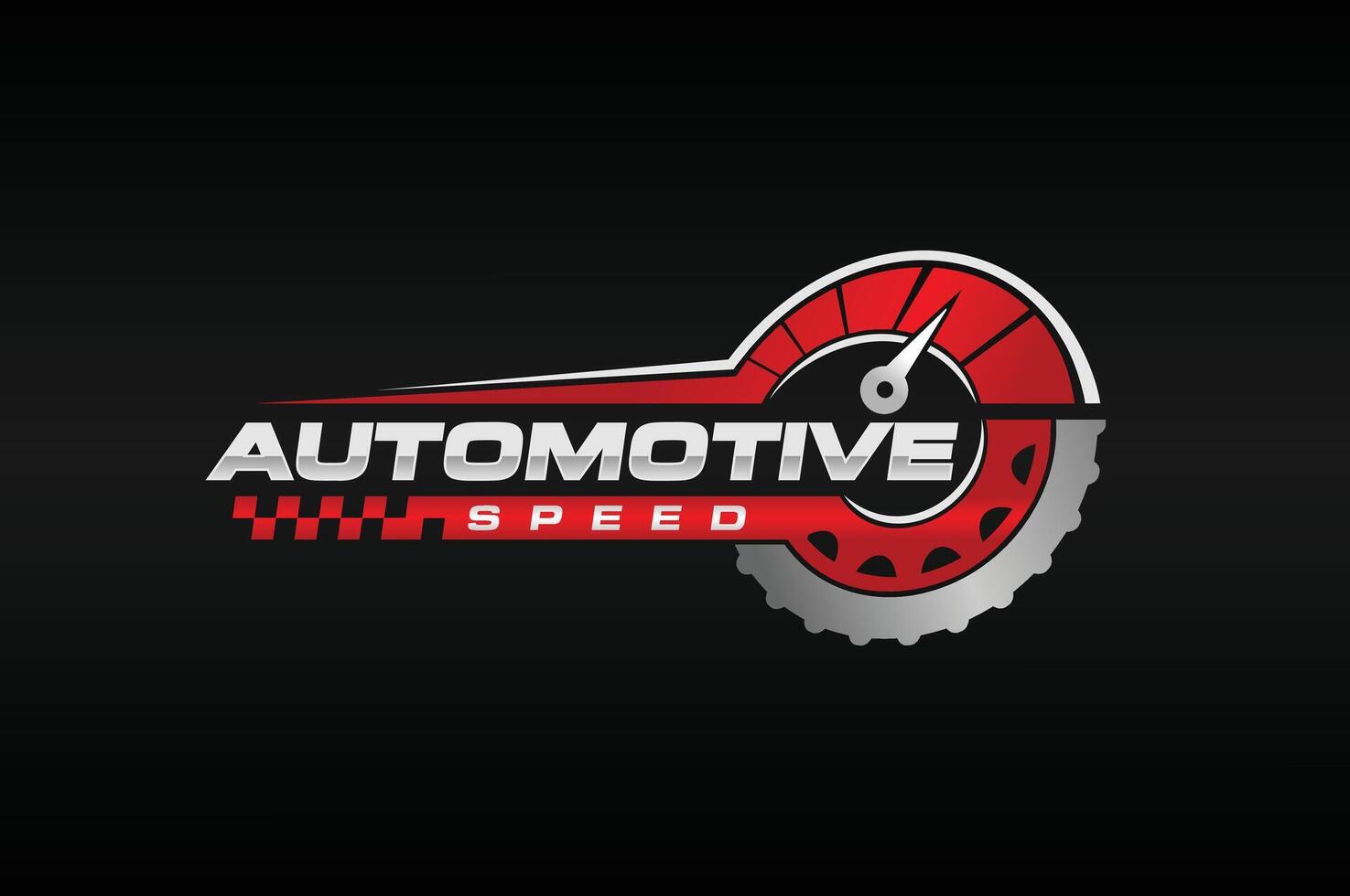 automotive fast wheel speedometer logo vector