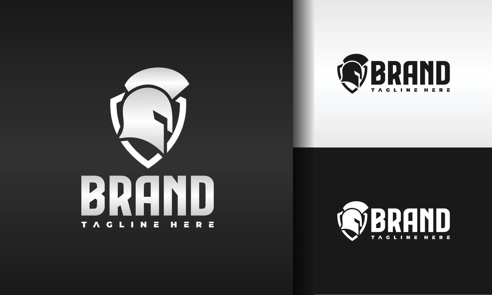helmet spartan shield logo vector