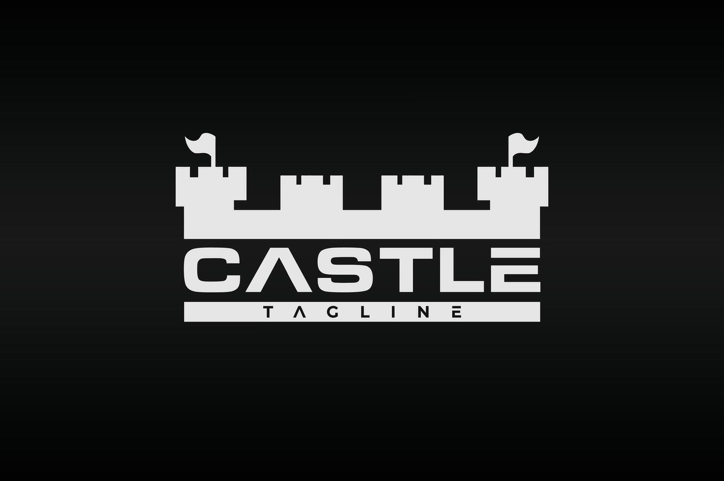 castillo pared fuerte logo vector