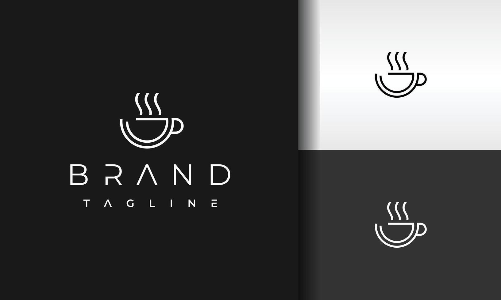 aroma cup line logo vector