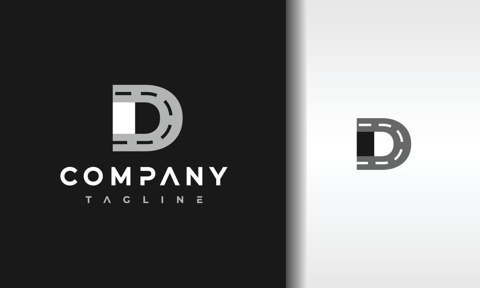 letter D highway logo vector
