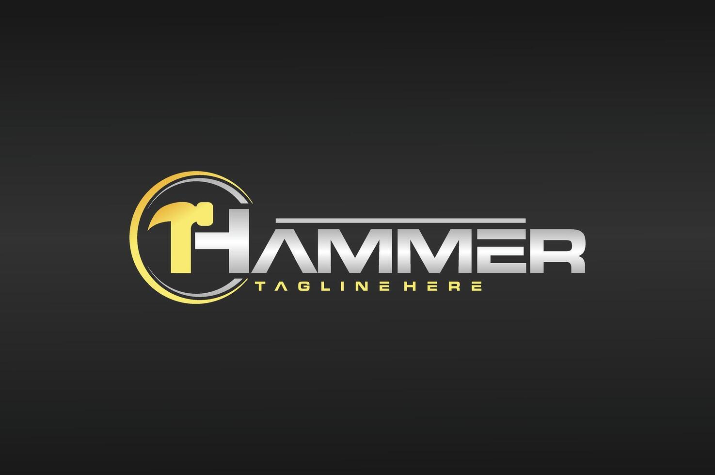 letter H hammer typography logo vector