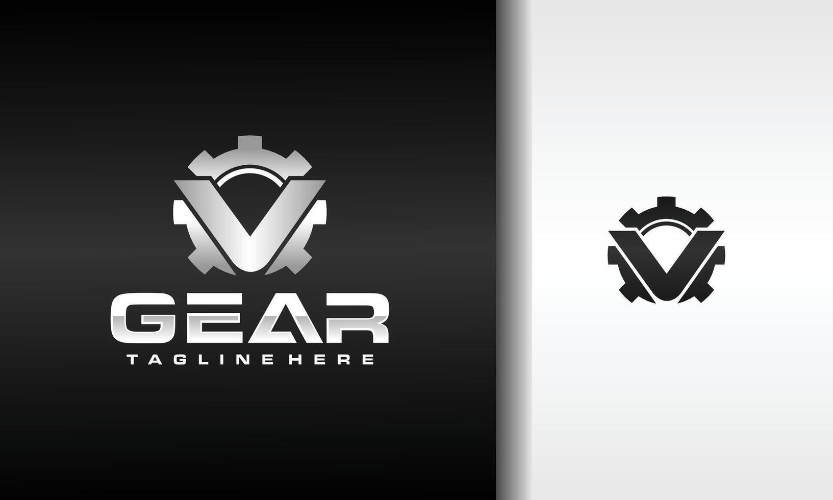 initial letter V gear logo vector