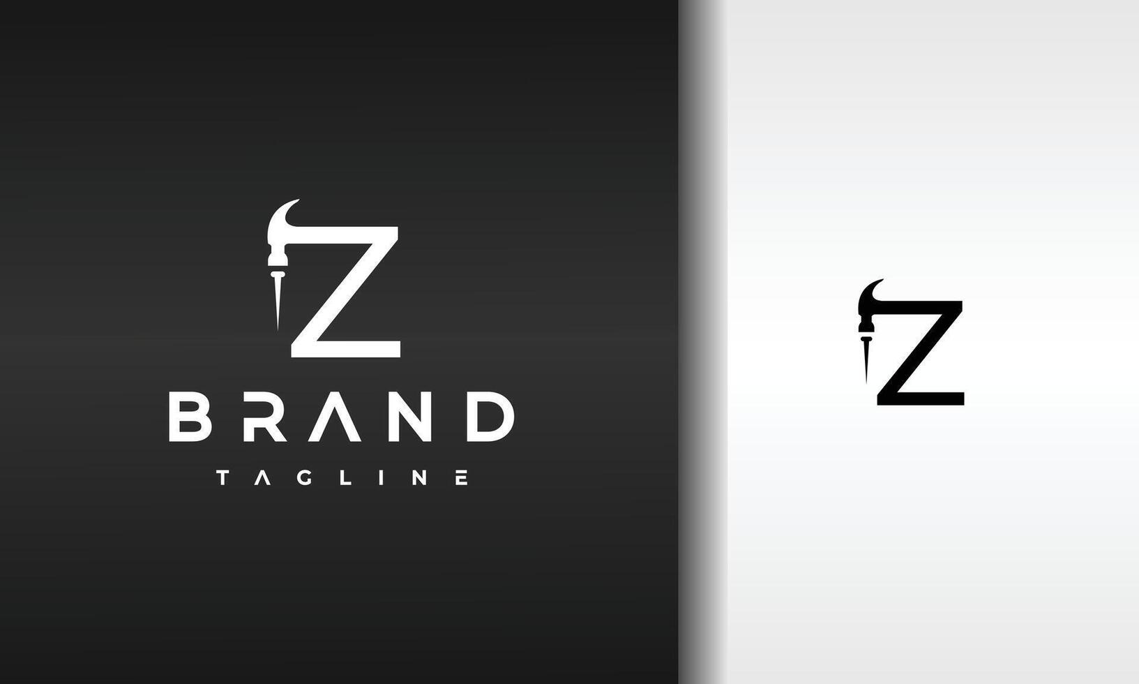 letter Z hammer nail logo vector