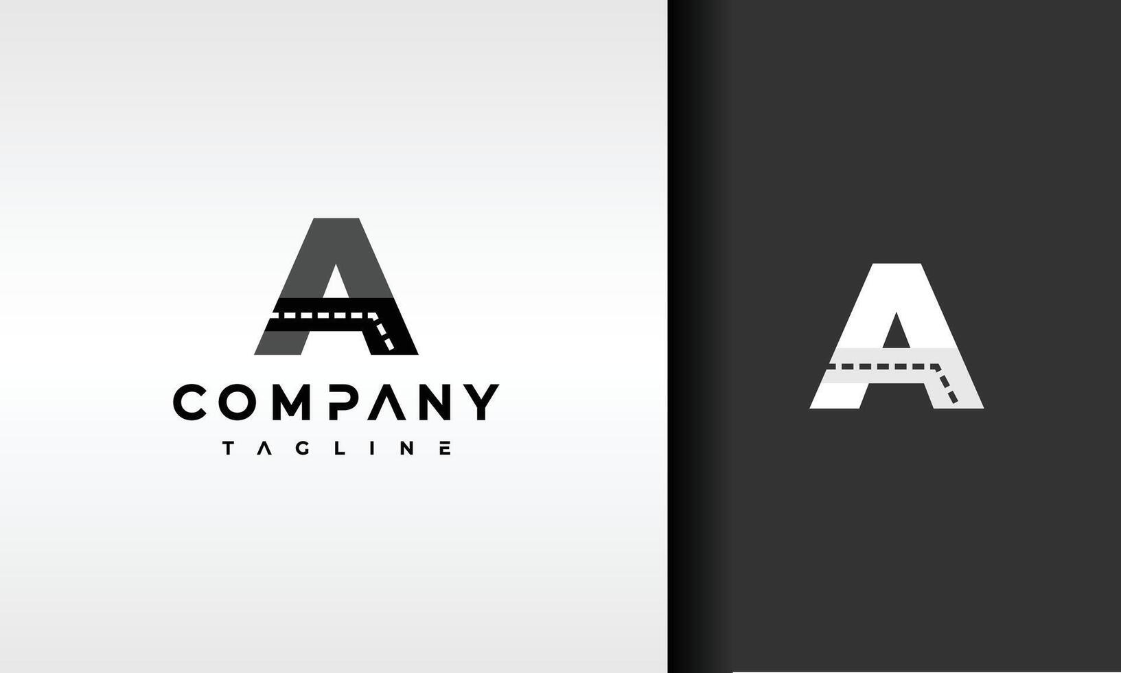 letter A highway logo vector