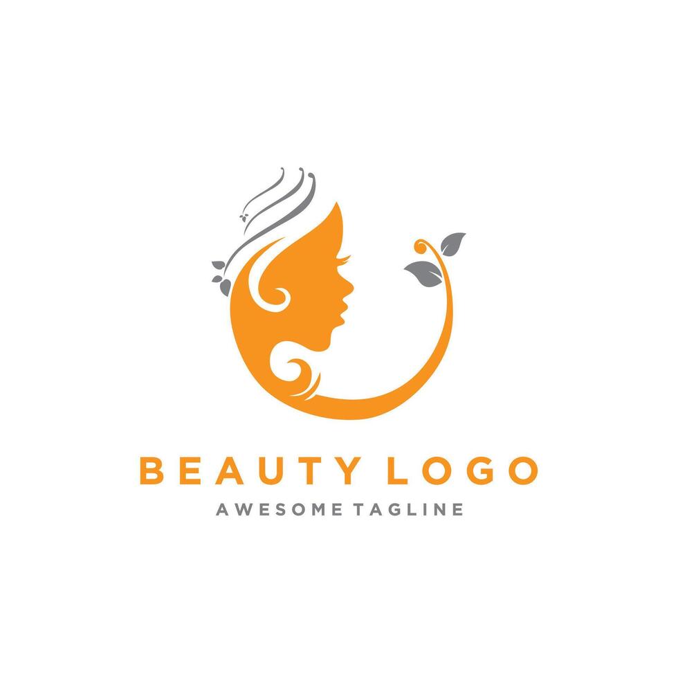 Natural beauty skin care Women Vector Logo template