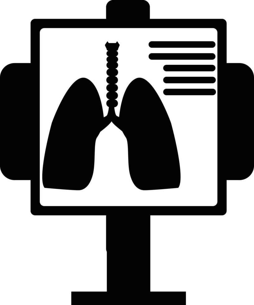 Lungs xray scan icon. Xray stand sign. Lungs hospital treatment symbol. Xray machine logo. flat style. vector