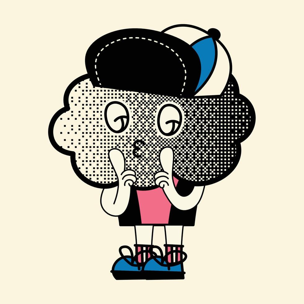 Retro Mascot Character Cartoon Vector. vector