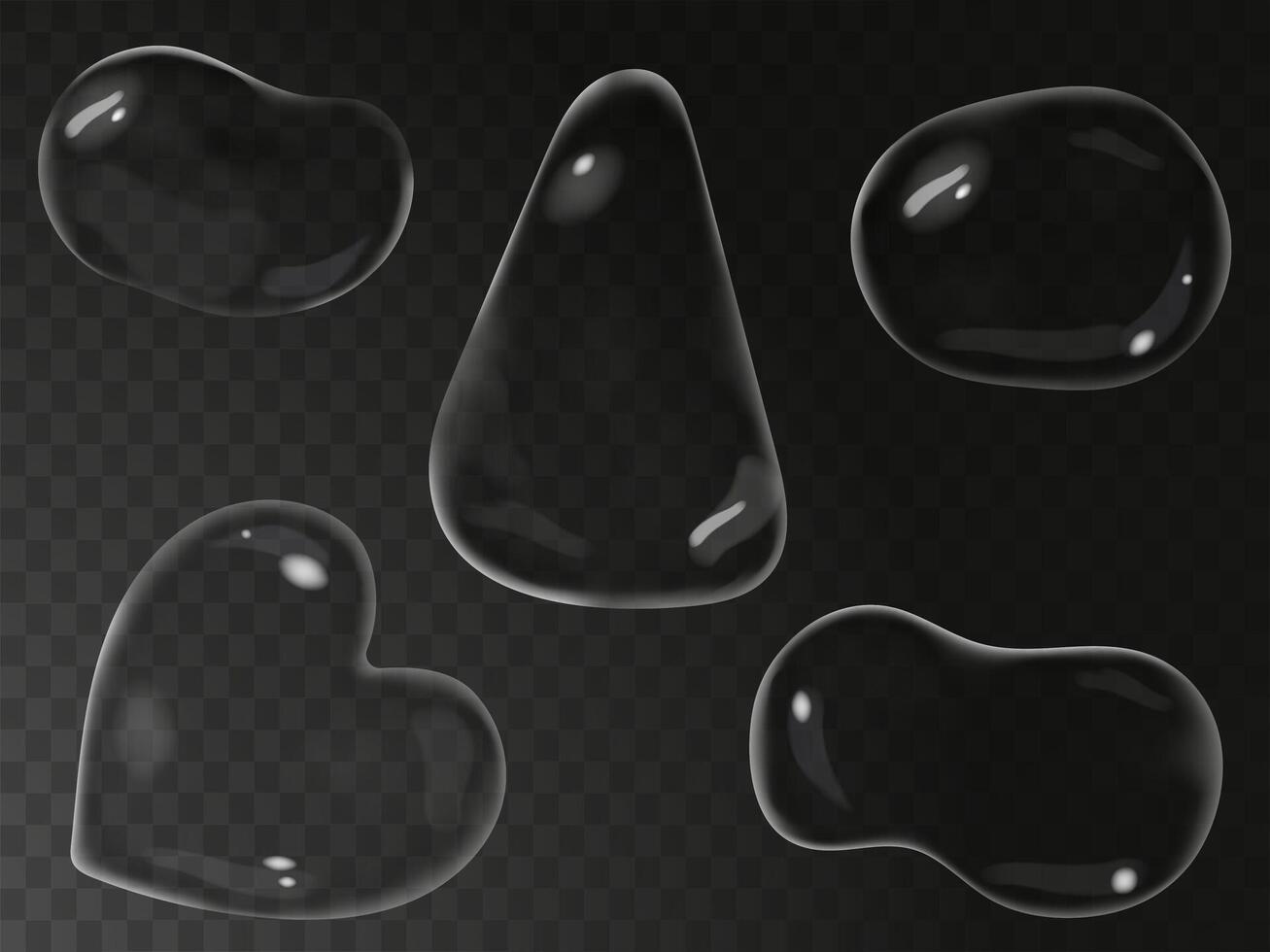 translucent liquid bubble shape refraction vector