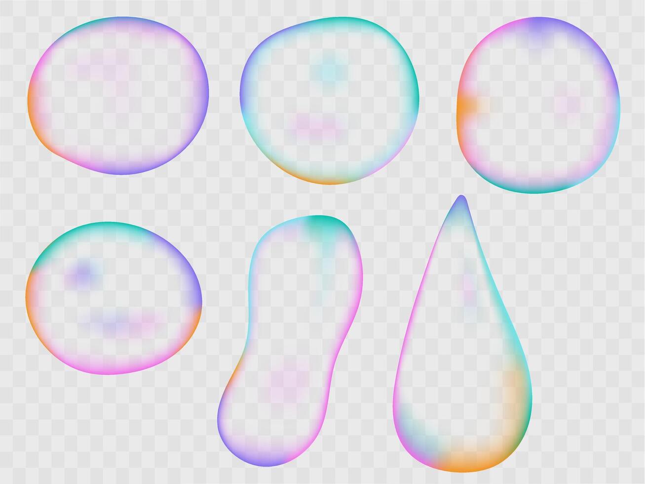 translucent liquid bubble shape refraction vector