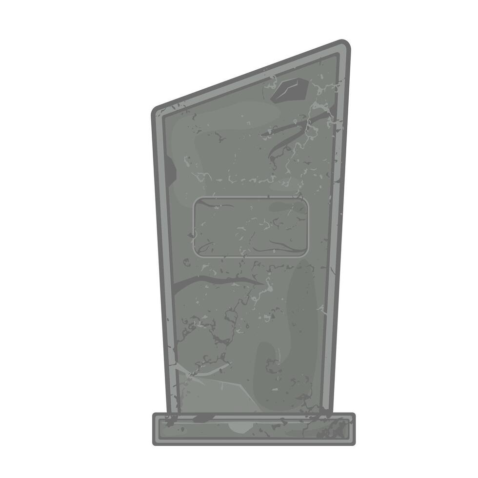 Vector illustration of a cemetery tombstone in cartoon style. Grave crosses and monuments