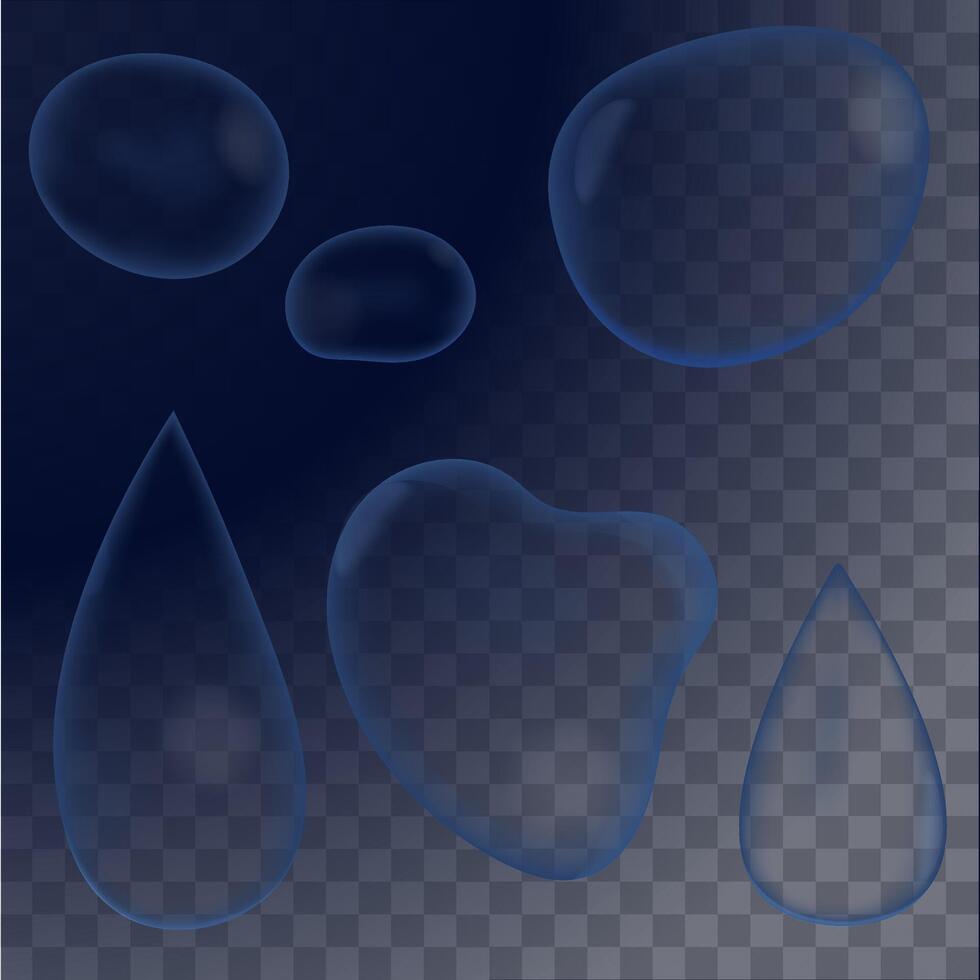 translucent liquid bubble shape refraction vector