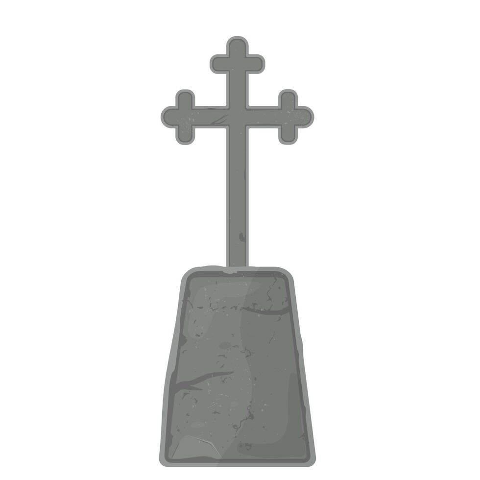 vector ilustración de un cementerio lápida sepulcral en dibujos animados estilo. tumba cruces y monumentos