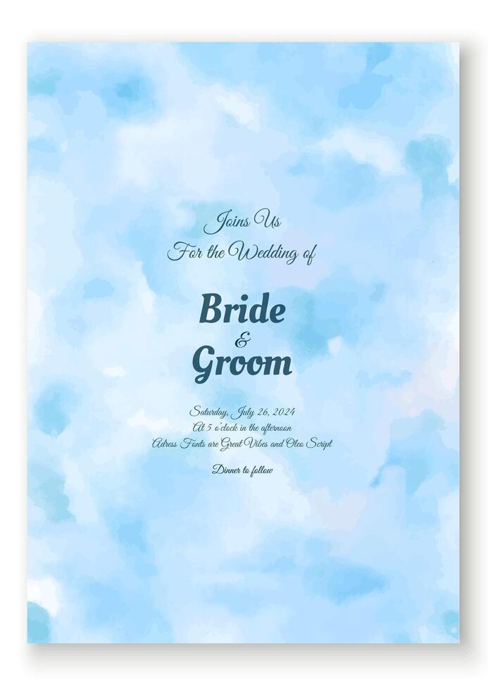 Watercolor abstract wedding invitation elegant vector