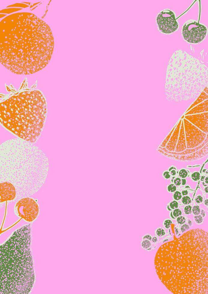 frutas bosquejo dibujado a mano ilustración con rociar textura vector