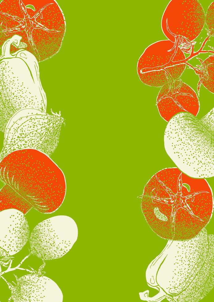 Vegetables illustration sketch style with spray texture vector