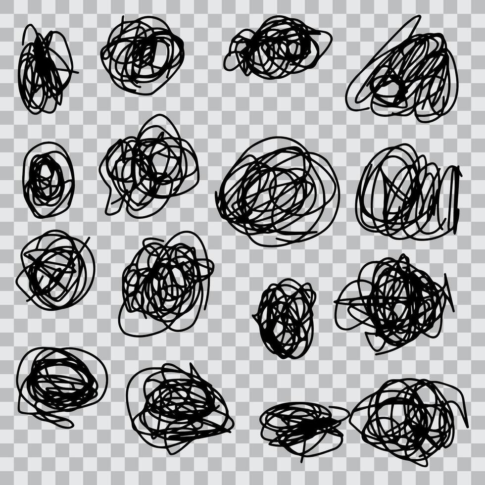 Abstract scribble, hand drawn of tangle scrawl sketch. Vector illustration
