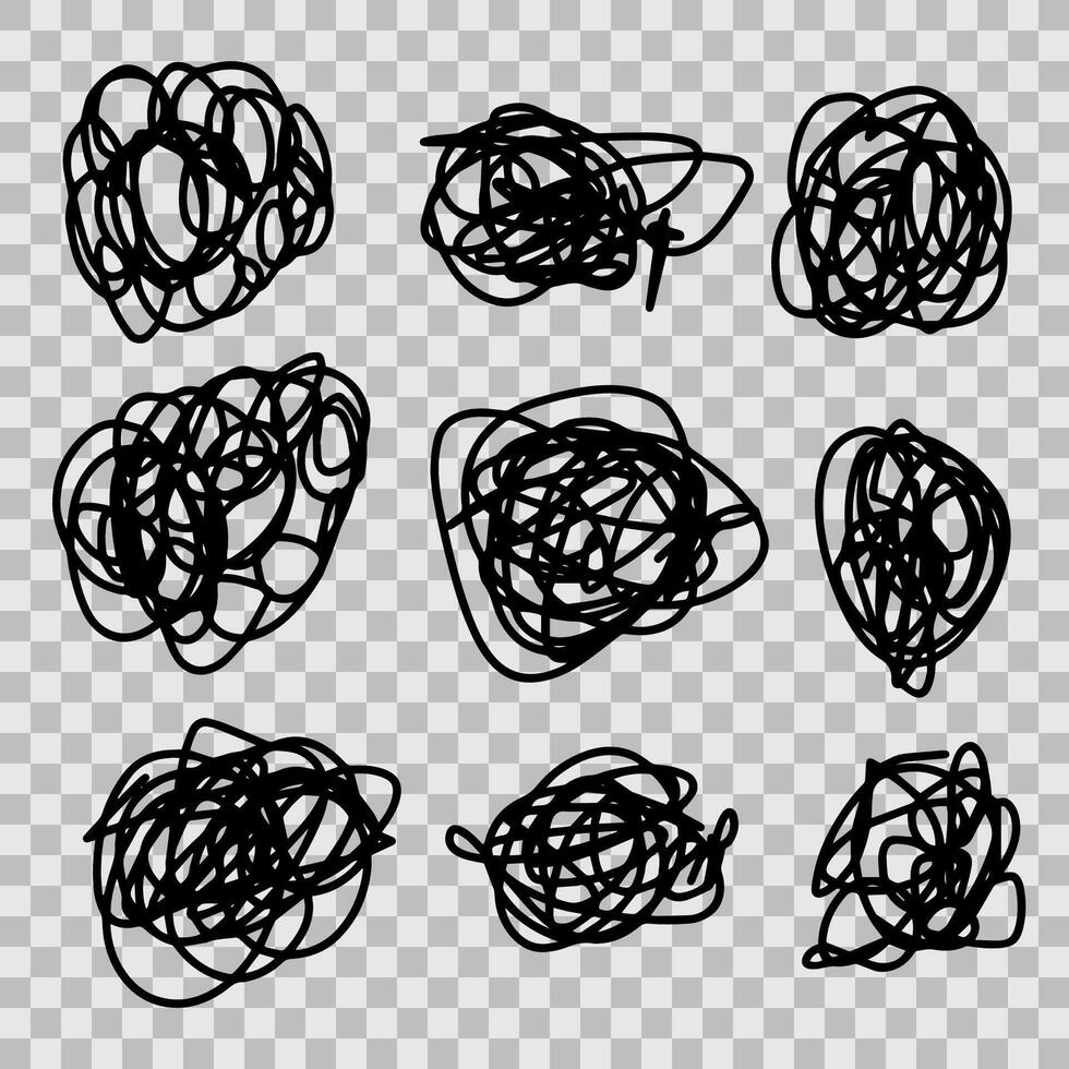 Abstract scribble, hand drawn of tangle scrawl sketch. Vector illustration