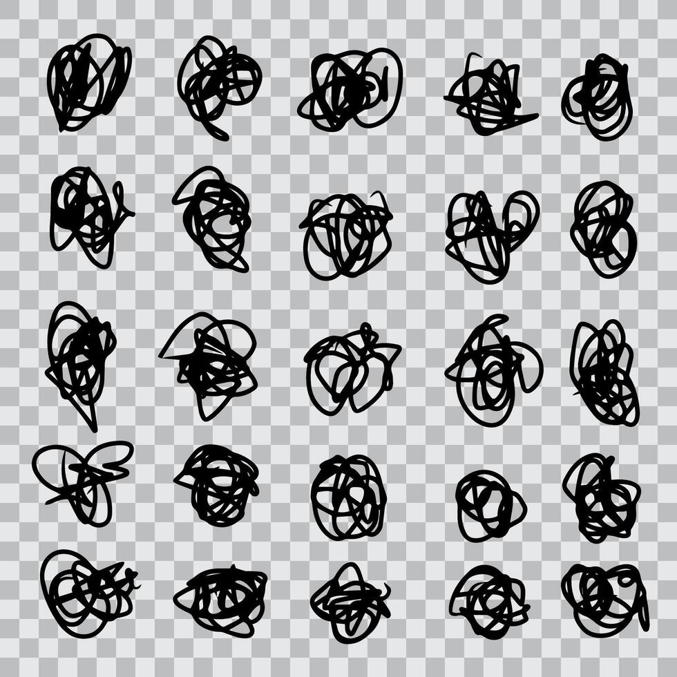 Abstract scribble, hand drawn of tangle scrawl sketch. Vector illustration