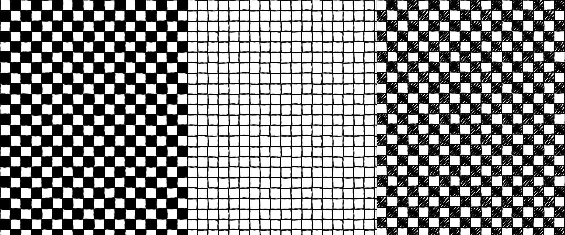 Set of cell patterns, seamless pattern popular grid pattern print on wall or tablecloth. Vector graphics for textiles and paper