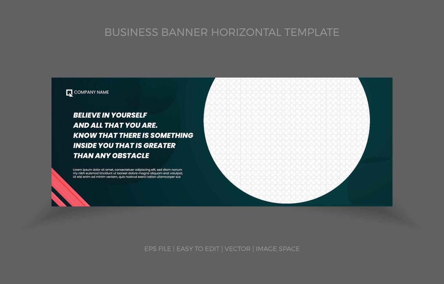 Business Horizontal Banner Template Design with Image Space Template vector