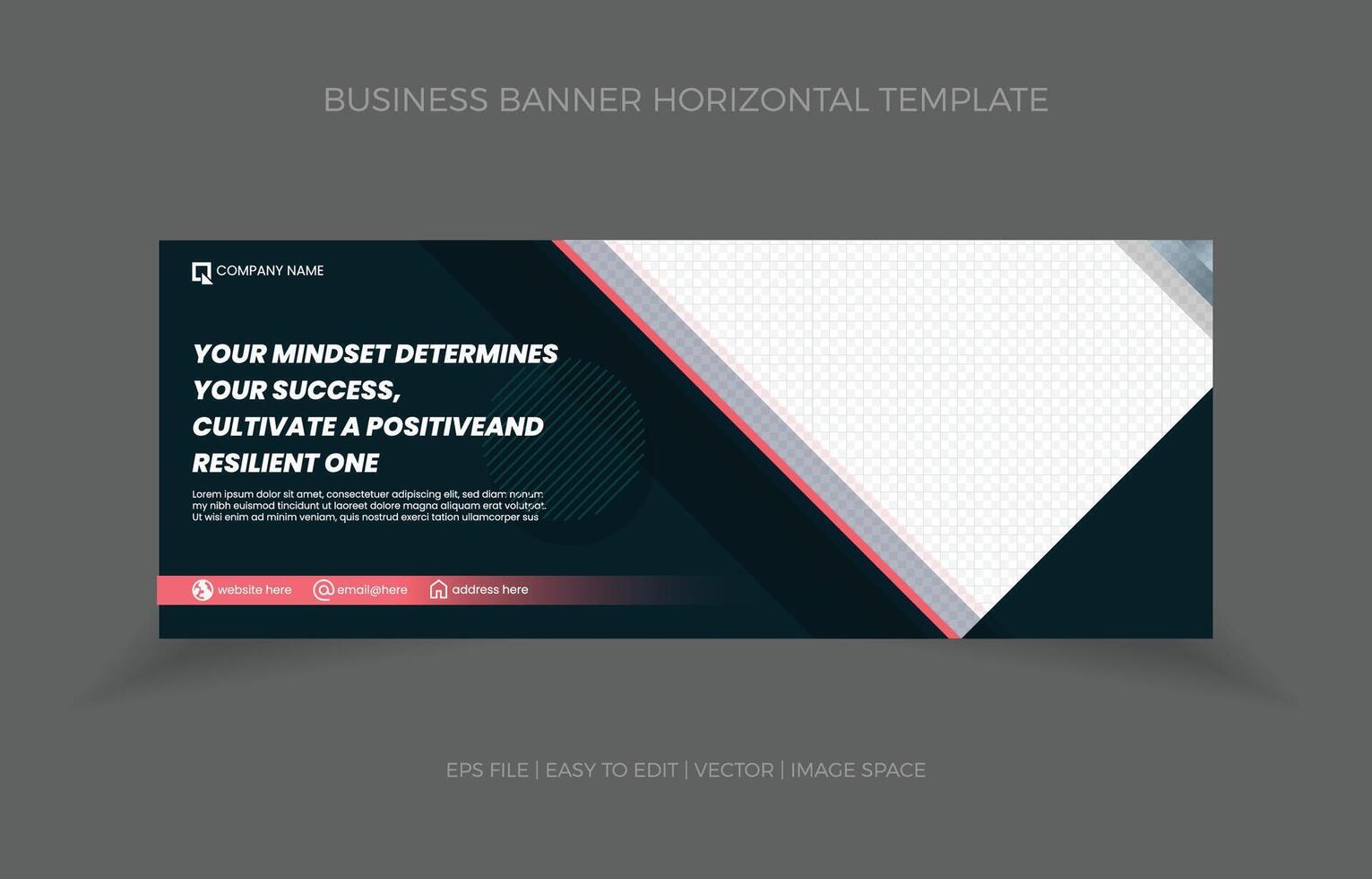 Business Horizontal Banner Template Design with Image Space Template vector