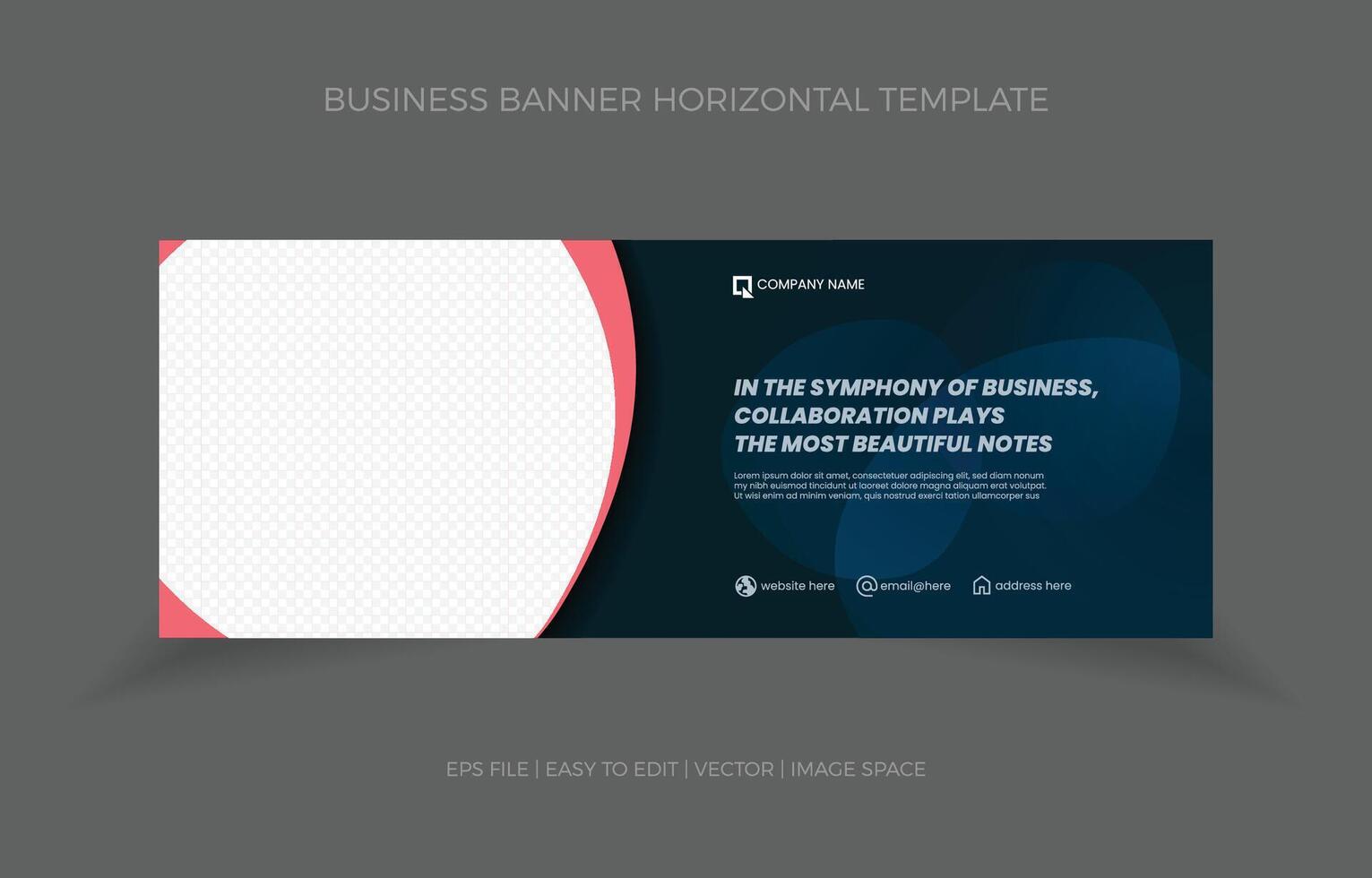 Business Horizontal Banner Template Design with Image Space Template vector