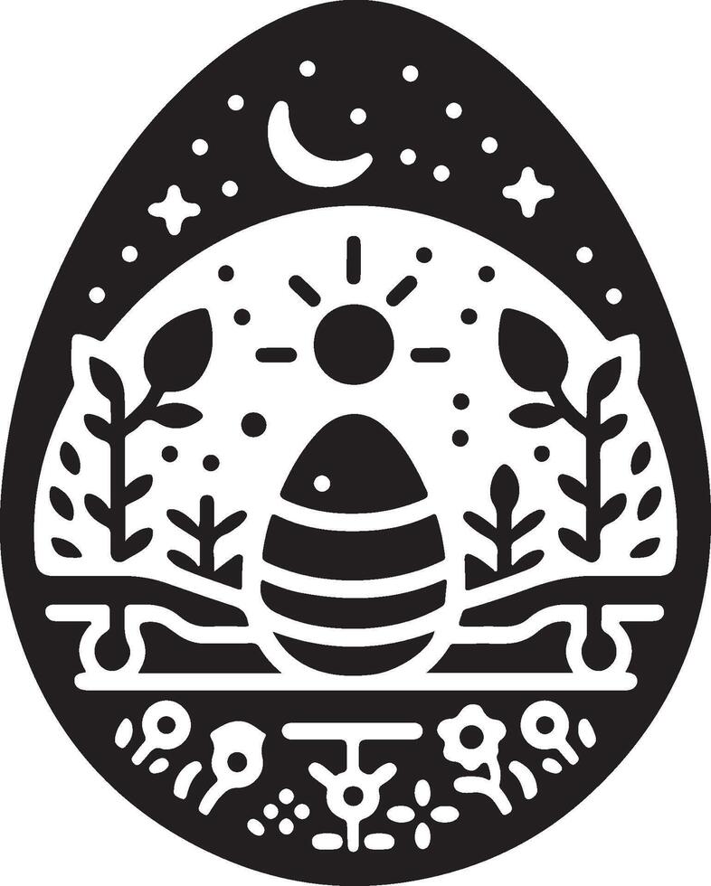 About Easter Egg silhouette vector