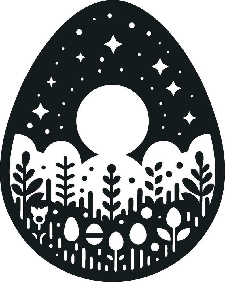 About Easter Egg silhouette vector