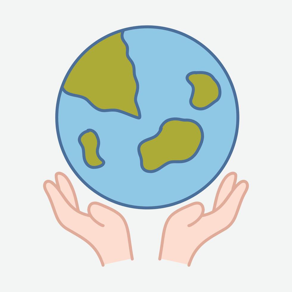 Save The World Illustration Hand Drawn vector