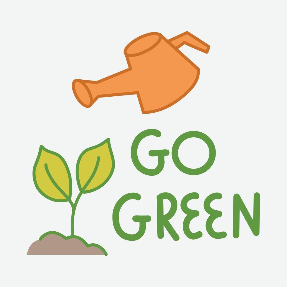 Cute Go Green Illustration vector