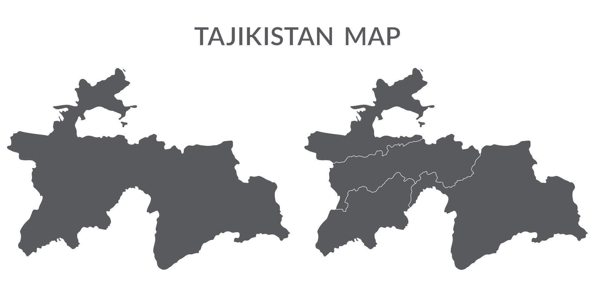 Tayikistán mapa. mapa de Tayikistán en gris conjunto vector