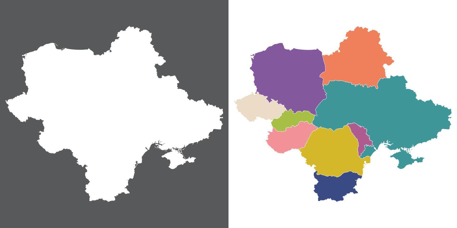 Eastern Europe country Map. Map of Eastern Europe in set vector