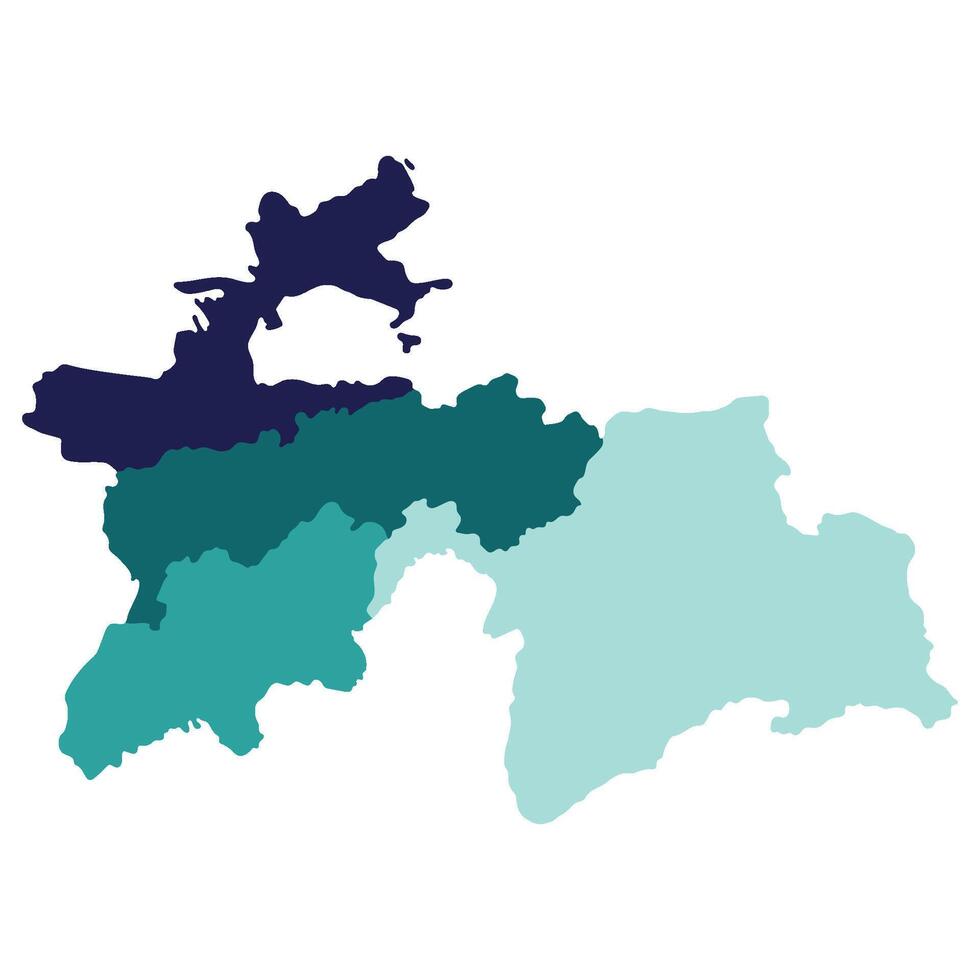 Tayikistán mapa. mapa de Tayikistán en administrativo provincias en multicolor vector