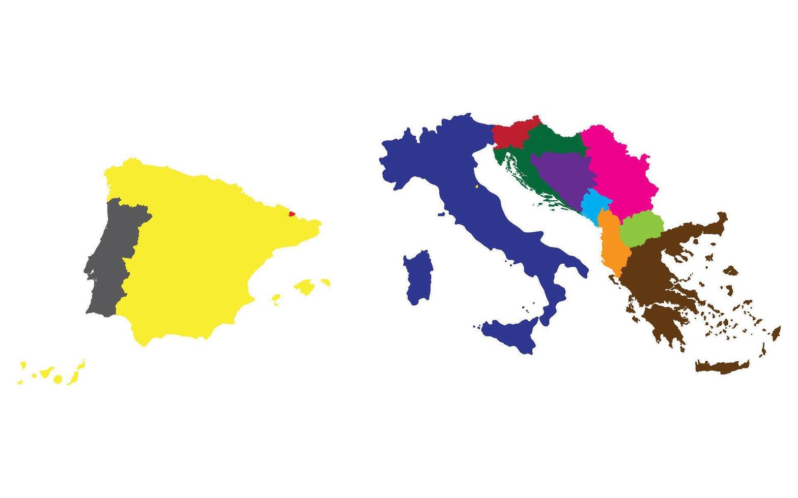 del Sur Europa país mapa. mapa de del Sur Europa vector