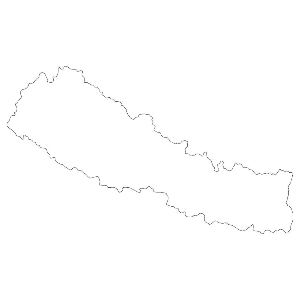 Nepal mapa. mapa de Nepal en blanco color vector