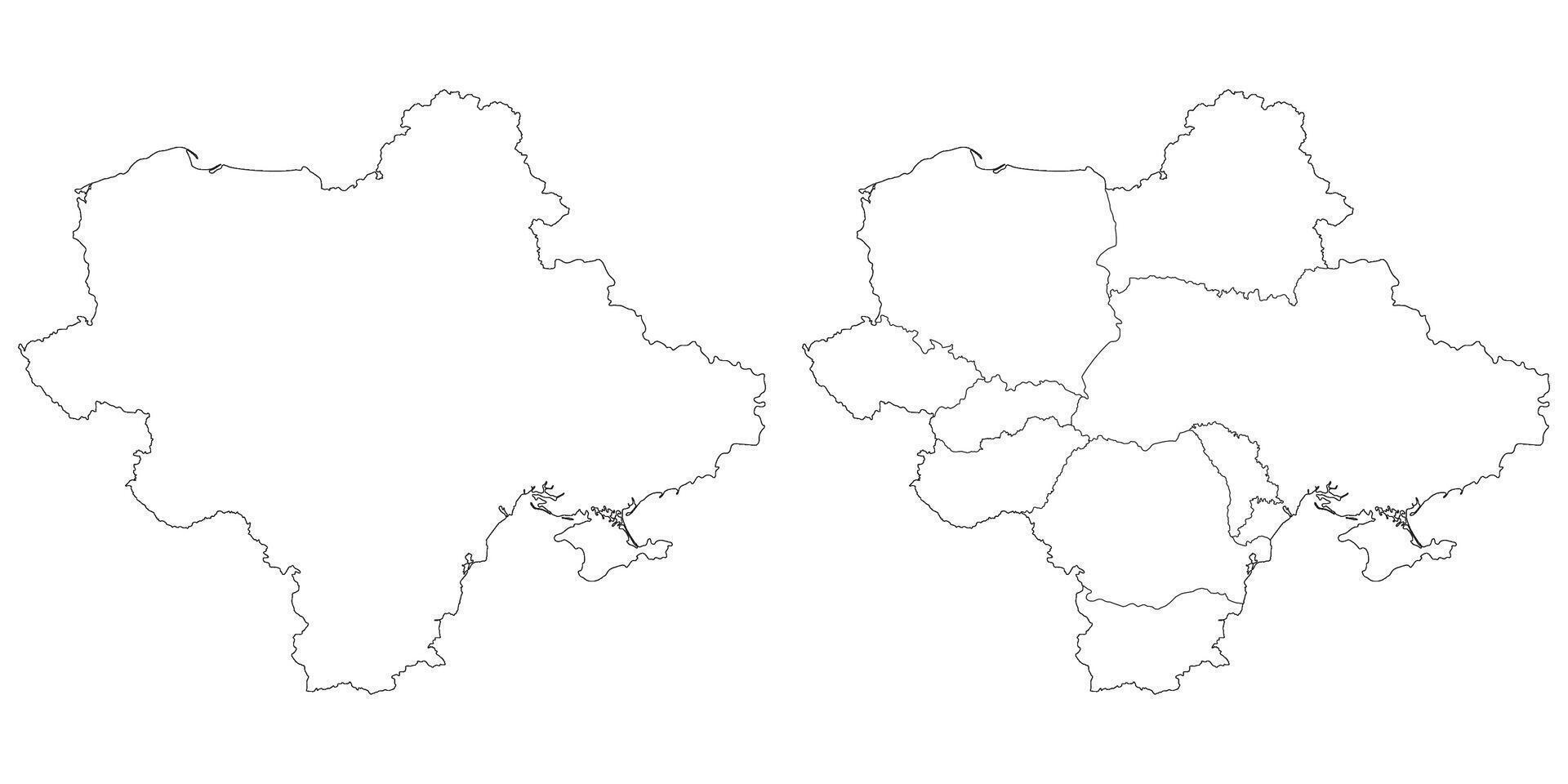 Eastern Europe country Map. Map of Eastern Europe in set white color vector