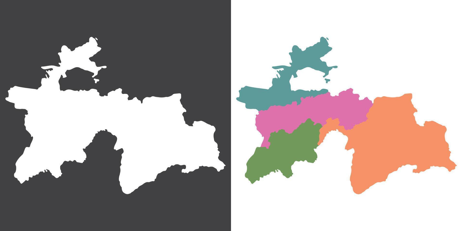 Tayikistán mapa. mapa de Tayikistán en conjunto vector