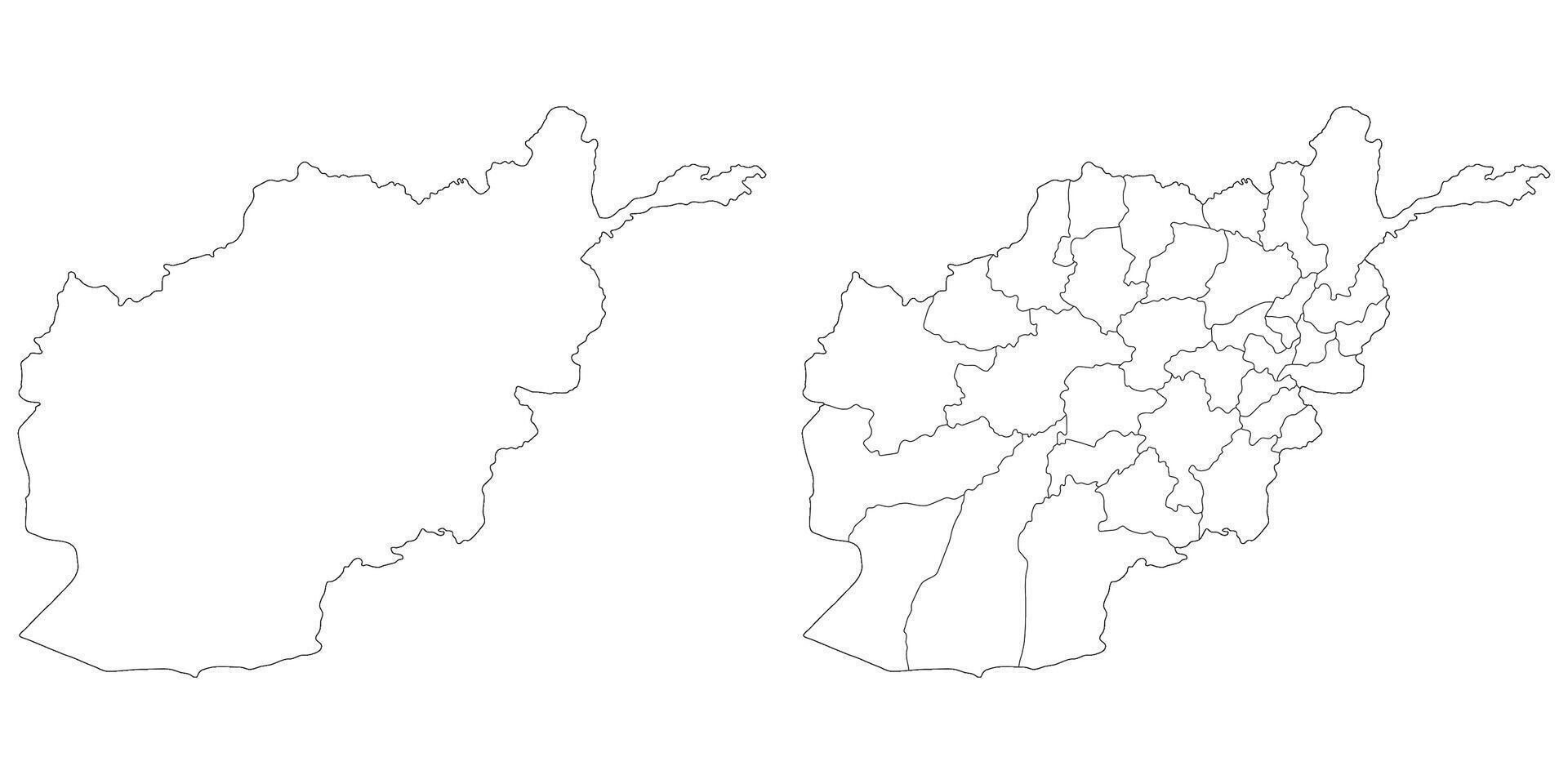 Afganistán mapa. mapa de Afganistán en blanco conjunto vector