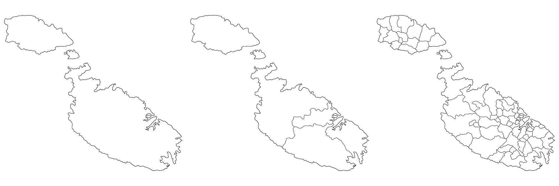 Malta map. Map of Malta in white set vector