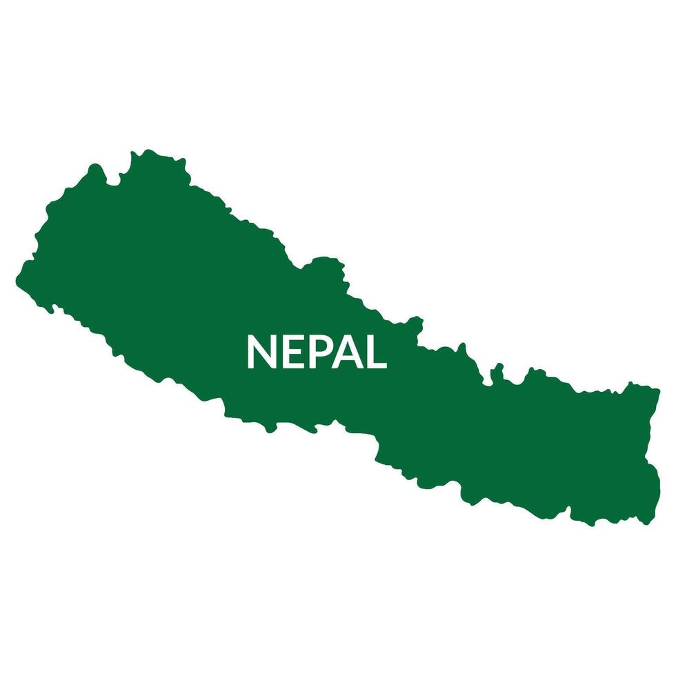 Nepal mapa. mapa de Nepal en verde color vector