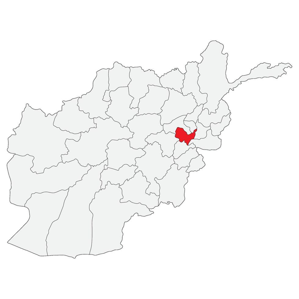 Afghanistan map. Map of Afghanistan with capital city Kabul vector