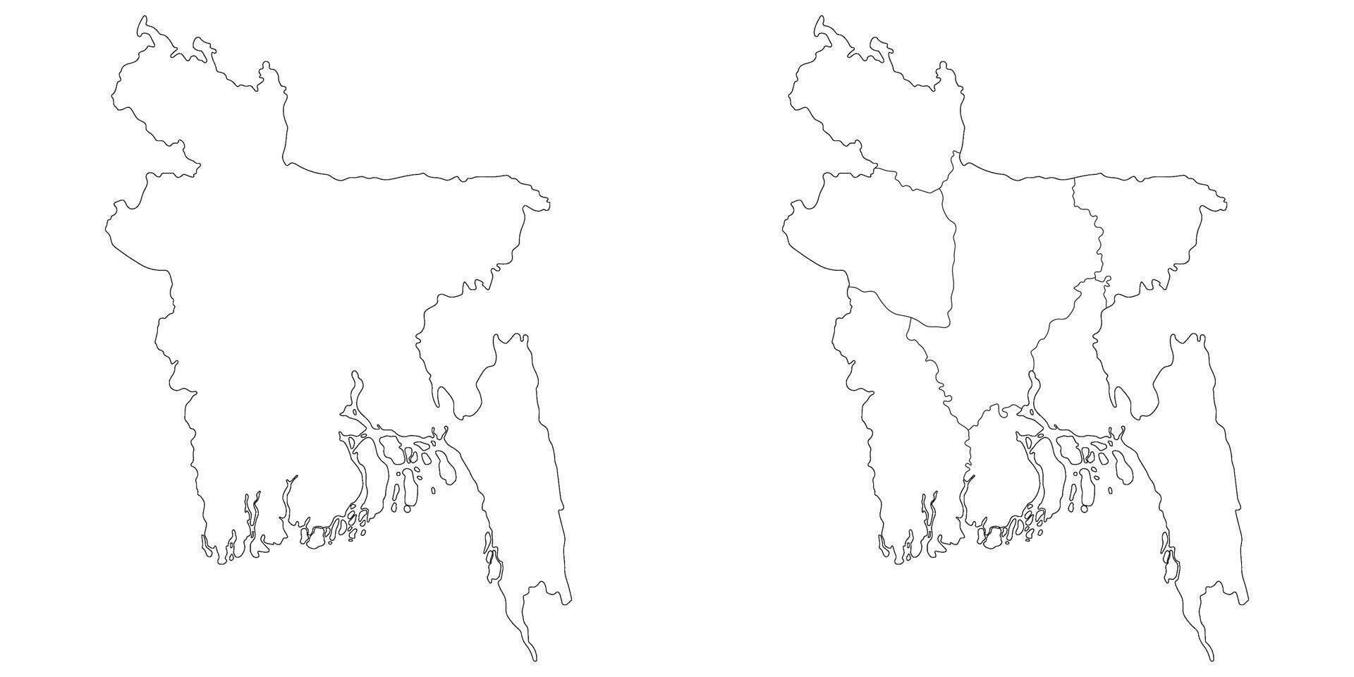 Bangladesh map. Map of Bangladesh in white set vector