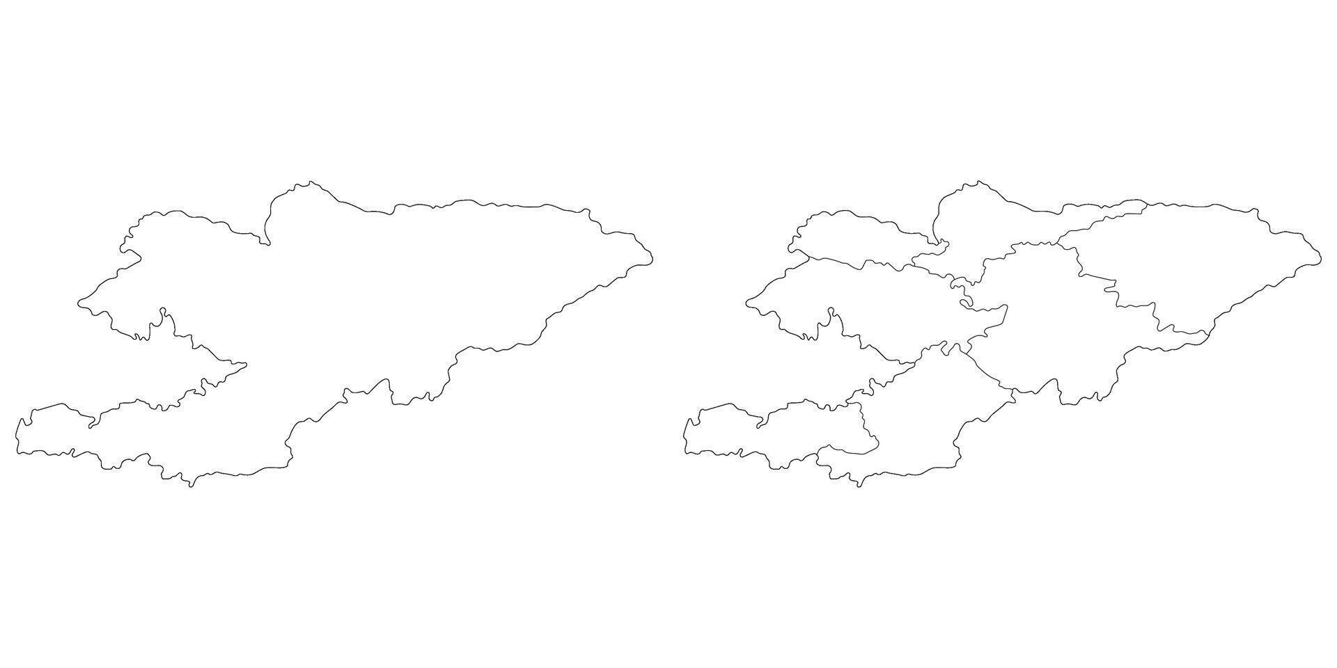 Kyrgyzstan map. Map of Kyrgyzstan in white set vector